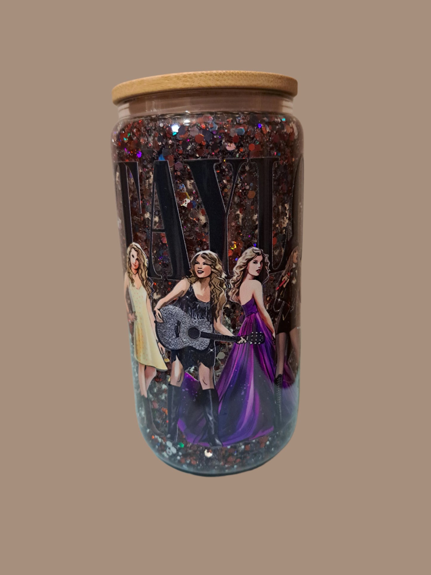 16oz glass snowglobe tumbler, Ready Made
