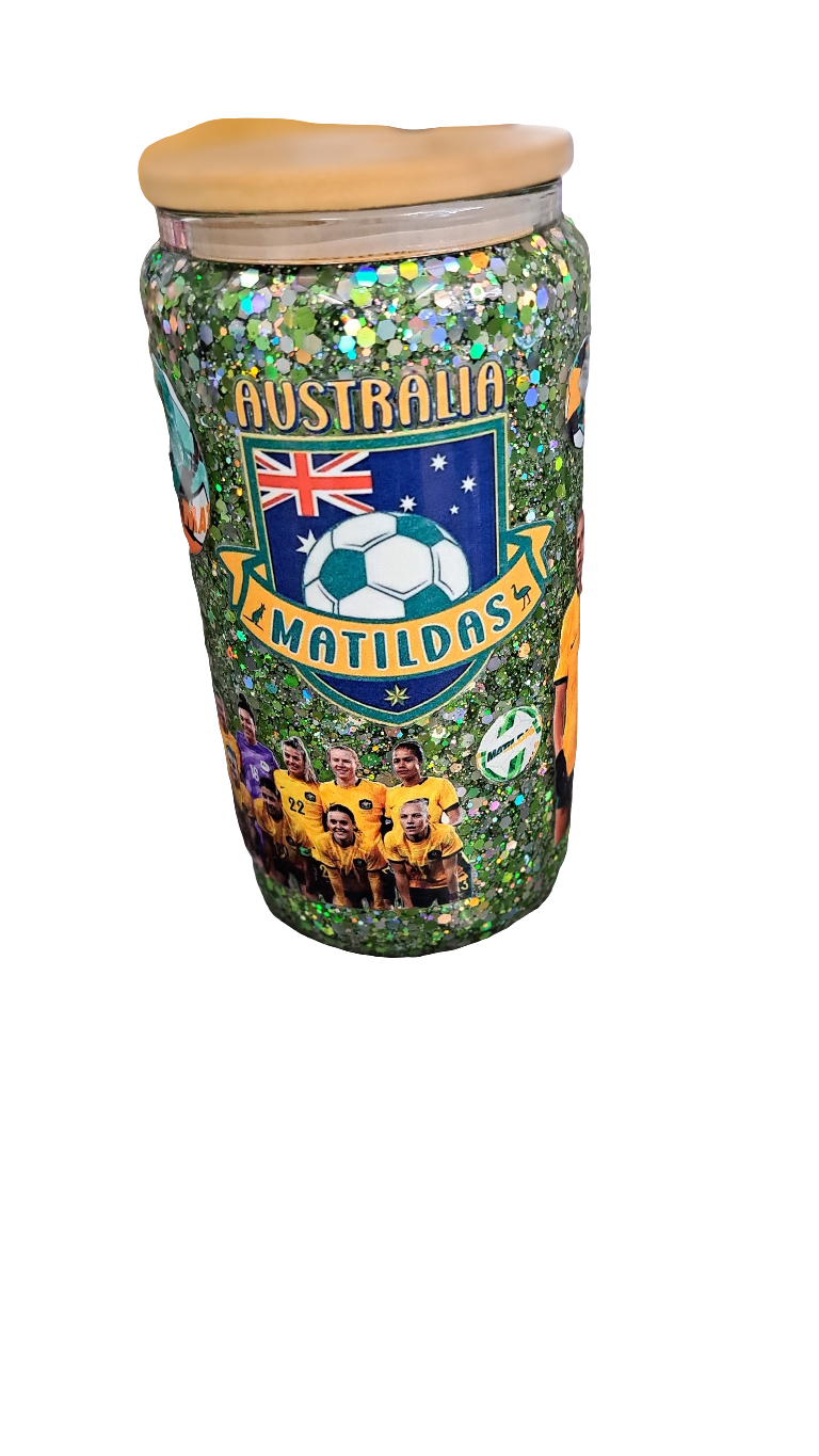 20oz Glitter glass snowglobe tumbler, Ready Made