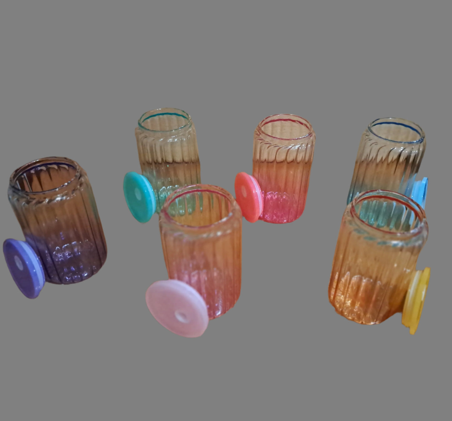Retro striped glass tumbler