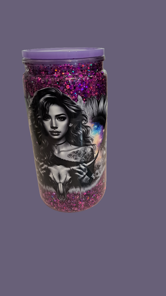 16 oz Acrylic Snowglobe Tumbler