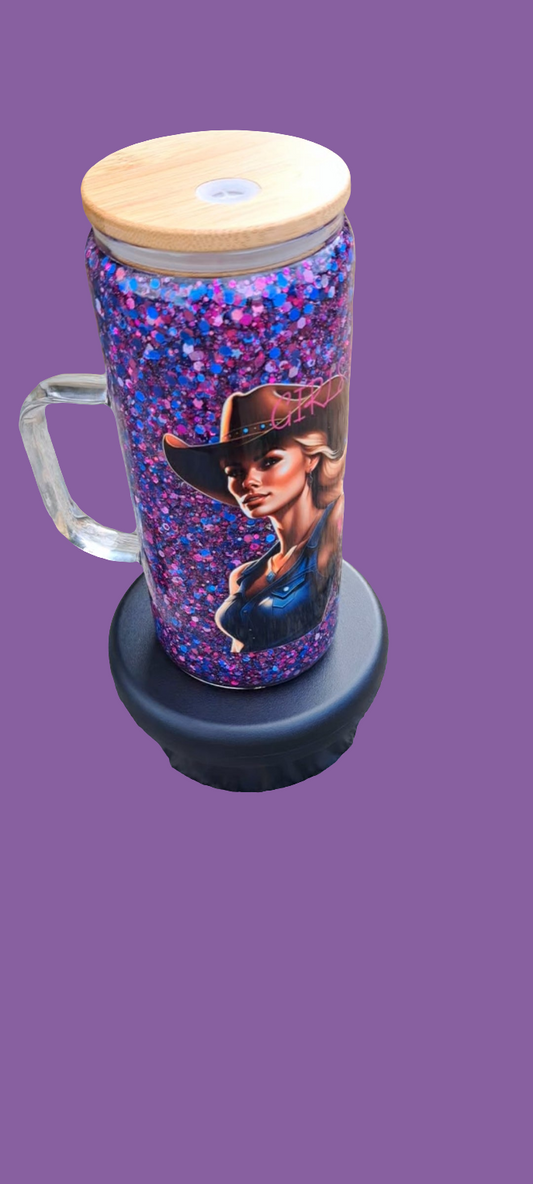 16oz Glass Handle snowglobe